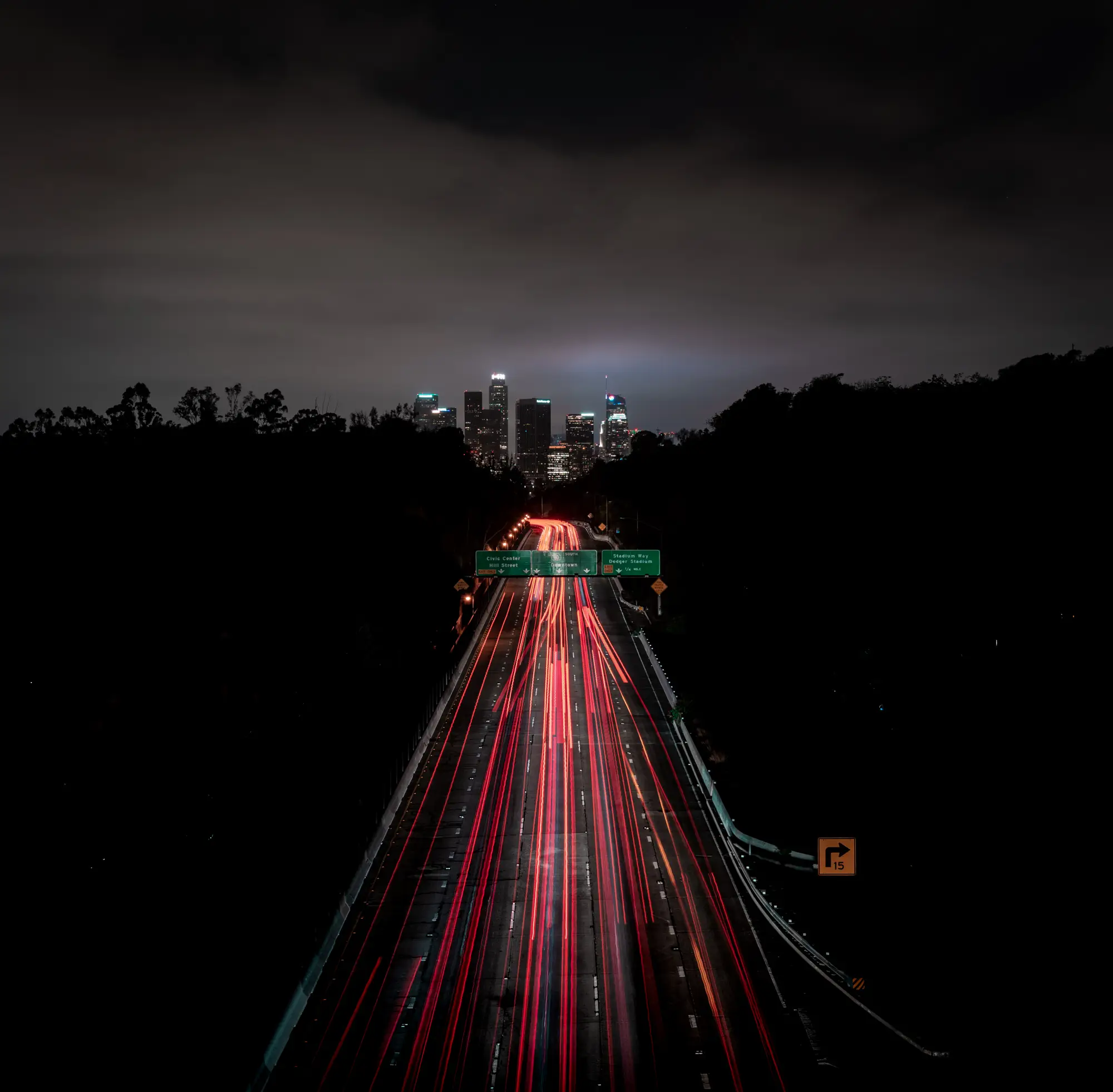 ilka mueller City Night Los Angeles Highway
