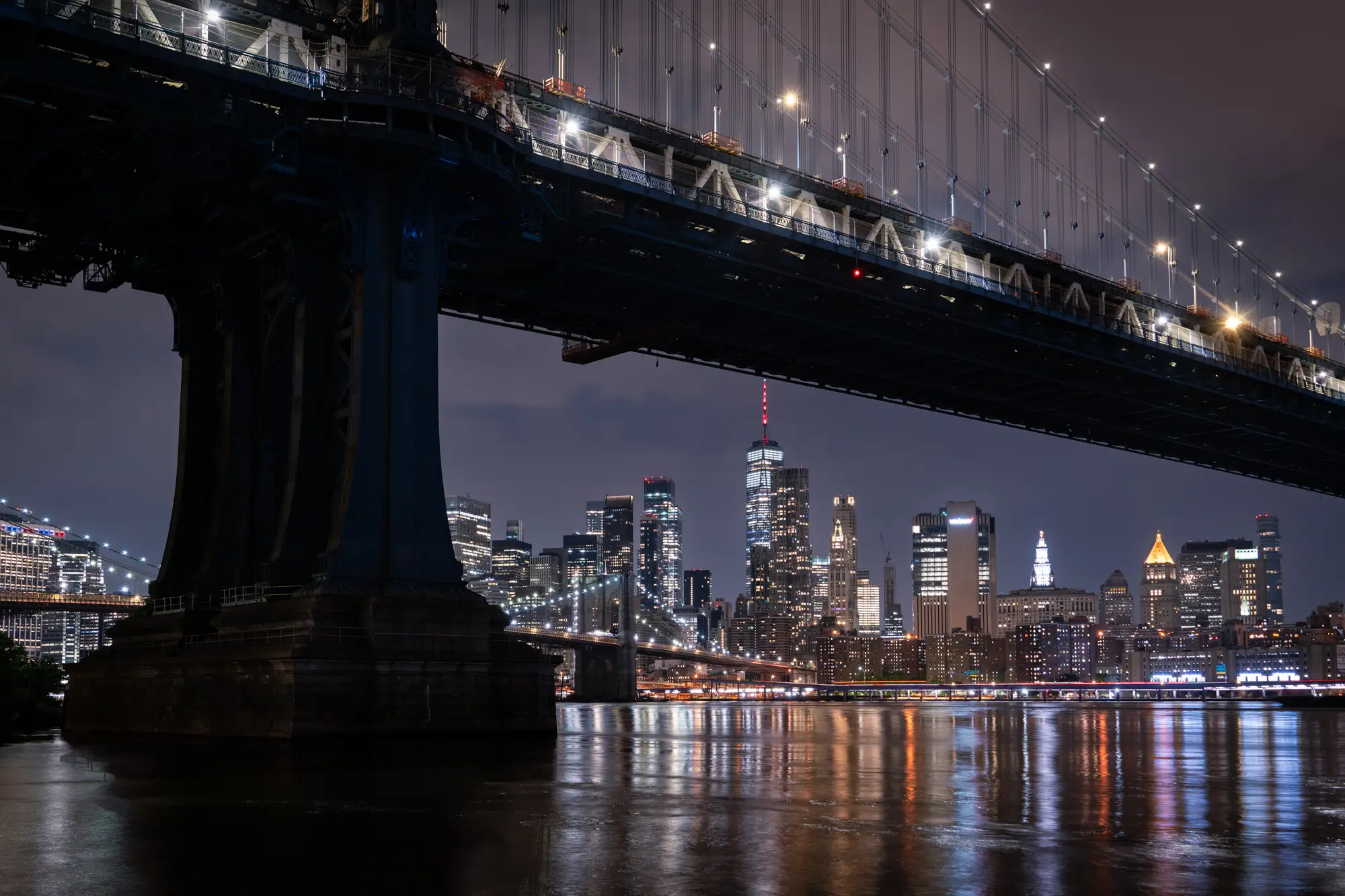 ilka mueller City Night New York Skyline Manhattan Bridge