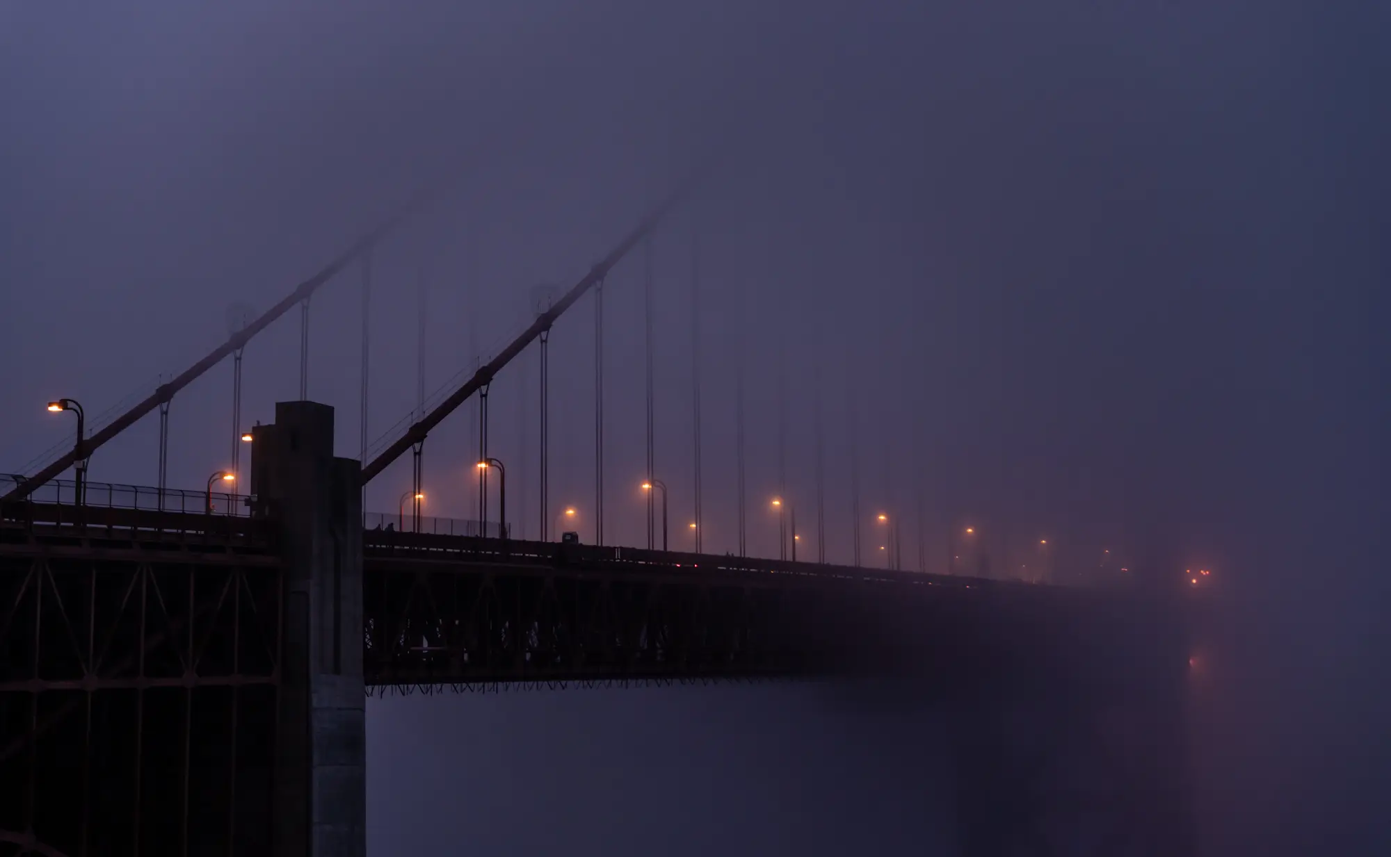 ilka mueller City Night San Francisco Bridge Fog