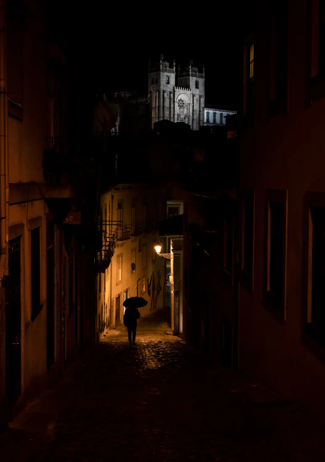 ilka mueller Night Streets Porto Alley Cathedral