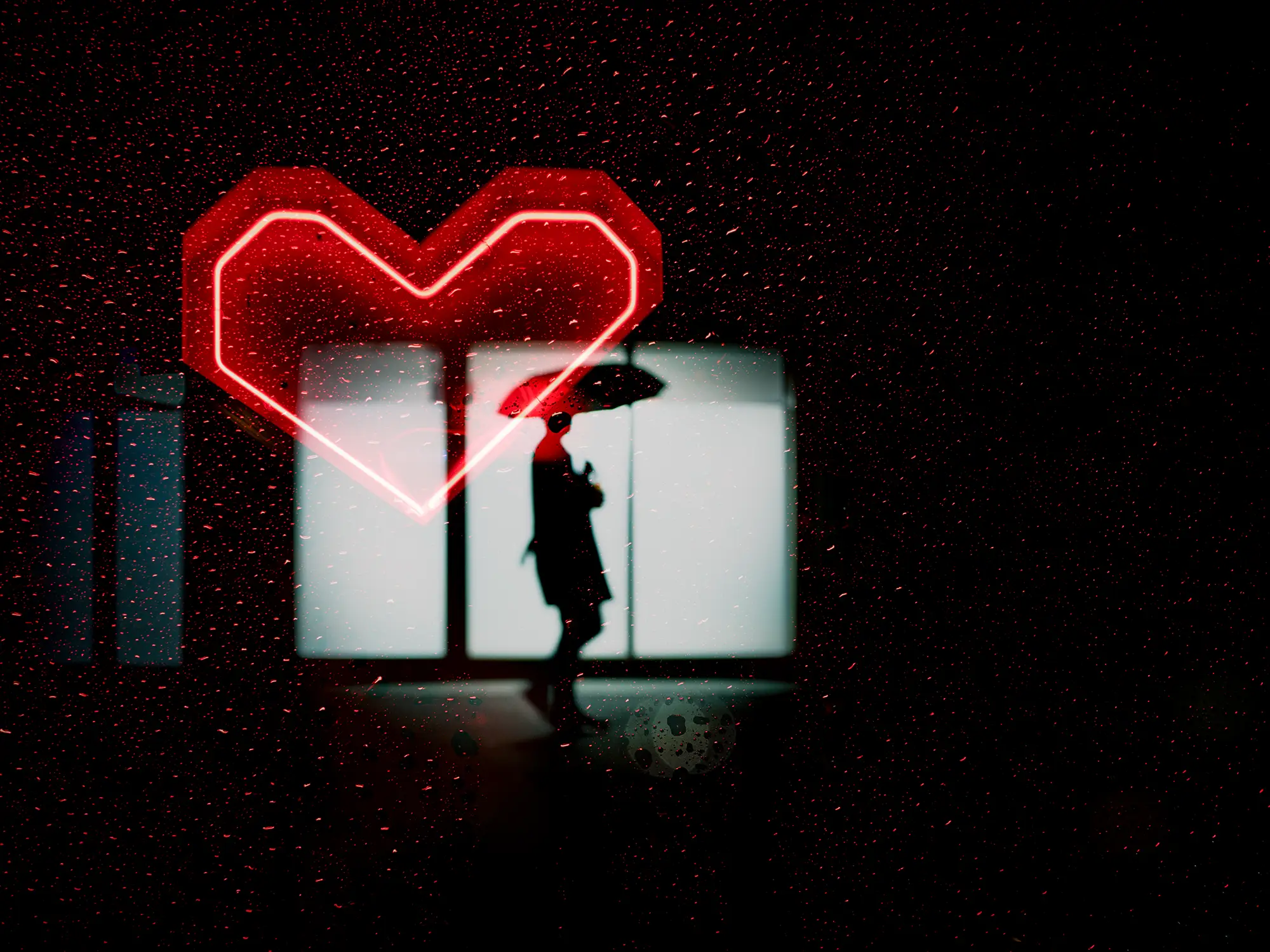 ilka mueller multiple exposures rainy heart